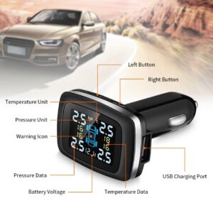 Skyshop® T100 External USB/Solar TPMS Car Tire Pressure Monitor