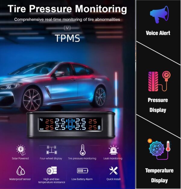 Skyshop® M200 Prime External USB/Solar TPMS Car Tire Pressure Monitor - Image 3